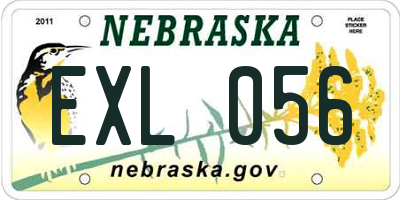 NE license plate EXL056
