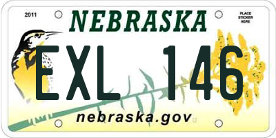 NE license plate EXL146