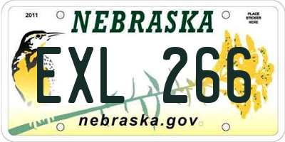 NE license plate EXL266