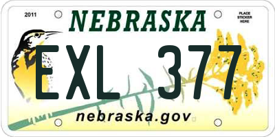 NE license plate EXL377