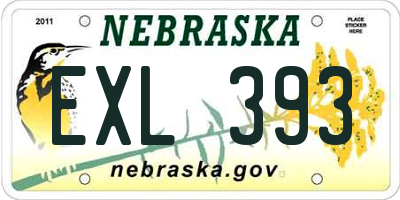 NE license plate EXL393