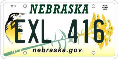 NE license plate EXL416