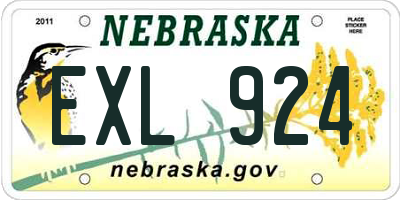 NE license plate EXL924