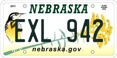 NE license plate EXL942