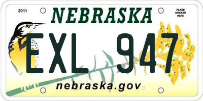NE license plate EXL947