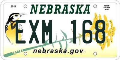 NE license plate EXM168