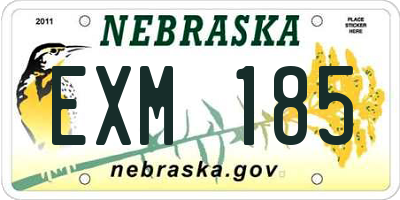 NE license plate EXM185