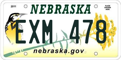 NE license plate EXM478