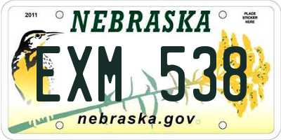 NE license plate EXM538
