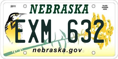 NE license plate EXM632