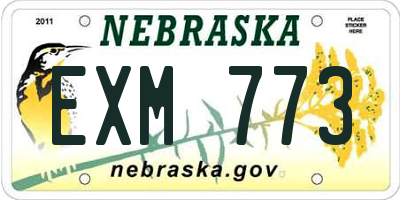 NE license plate EXM773