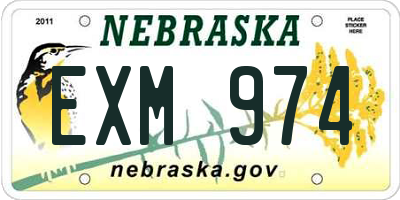 NE license plate EXM974