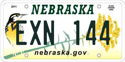 NE license plate EXN144