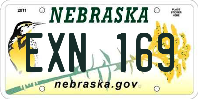 NE license plate EXN169