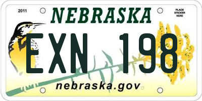 NE license plate EXN198