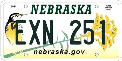 NE license plate EXN251