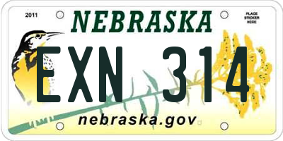 NE license plate EXN314