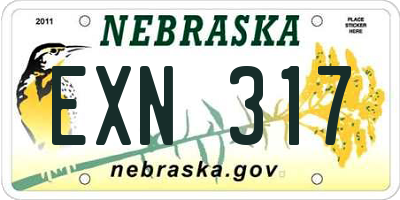NE license plate EXN317