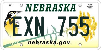 NE license plate EXN755