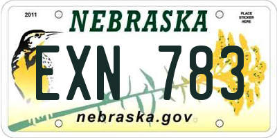 NE license plate EXN783