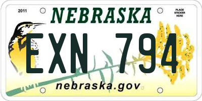 NE license plate EXN794