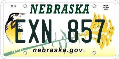 NE license plate EXN857