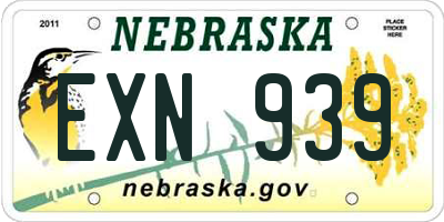 NE license plate EXN939