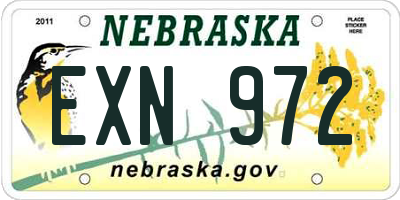 NE license plate EXN972