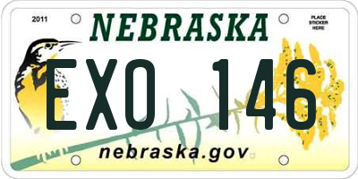 NE license plate EXO146