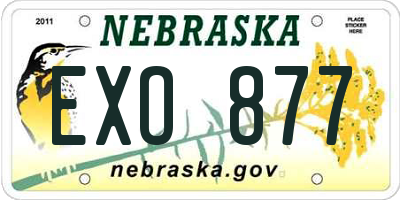 NE license plate EXO877