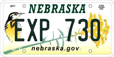 NE license plate EXP730