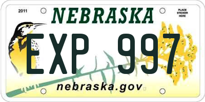 NE license plate EXP997
