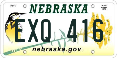 NE license plate EXQ416