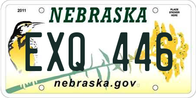 NE license plate EXQ446