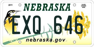 NE license plate EXQ646