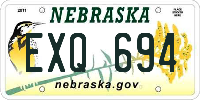 NE license plate EXQ694