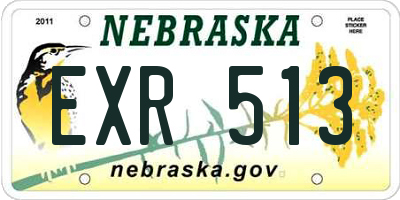 NE license plate EXR513