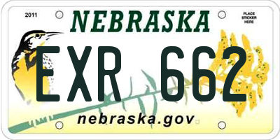 NE license plate EXR662