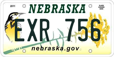 NE license plate EXR756