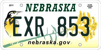 NE license plate EXR853
