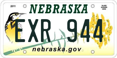 NE license plate EXR944