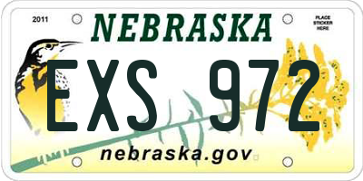 NE license plate EXS972
