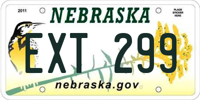 NE license plate EXT299