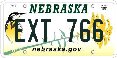 NE license plate EXT766