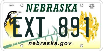 NE license plate EXT891