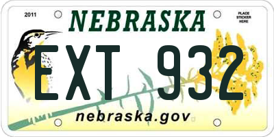 NE license plate EXT932