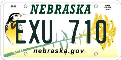 NE license plate EXU710