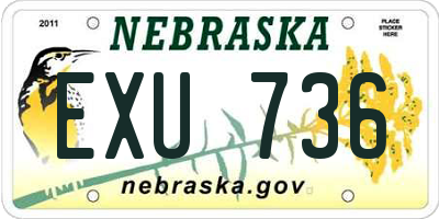 NE license plate EXU736