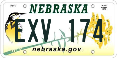 NE license plate EXV174