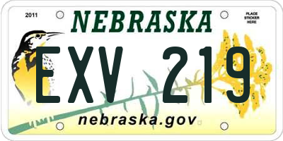 NE license plate EXV219